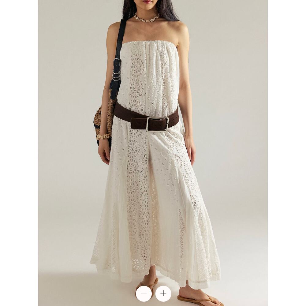 Free People Midnight Cruiser White Eyelet One Piece - Picture 4 of 4